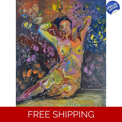 Beautiful colourful figurative nude 904